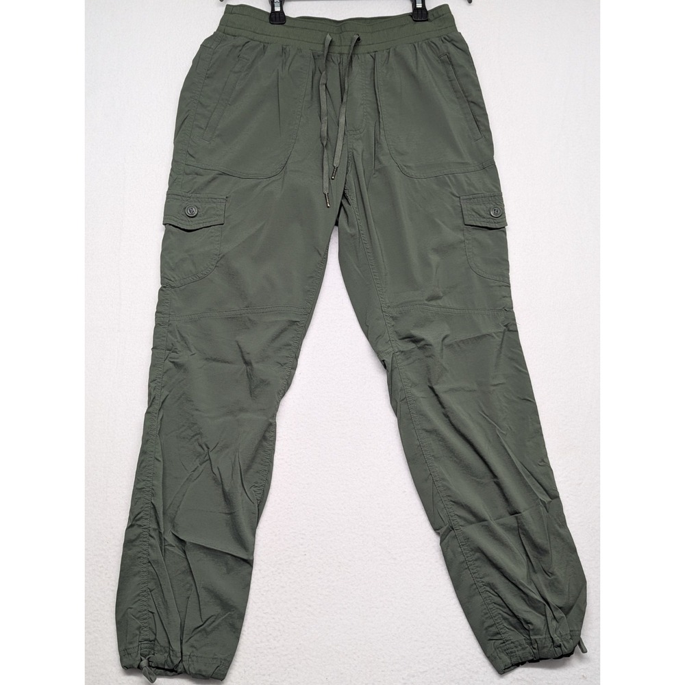 L.L.Bean Vista Camp Cargo Pants M Military Green Stretch Travel Hiking Pull On - Picture 3 of 13